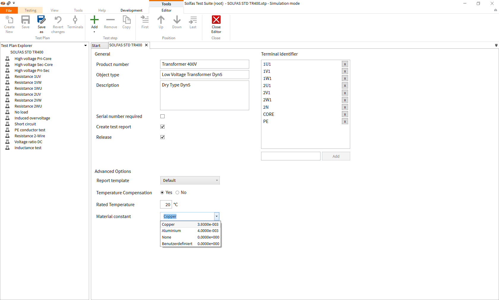 General Settings for the test plan