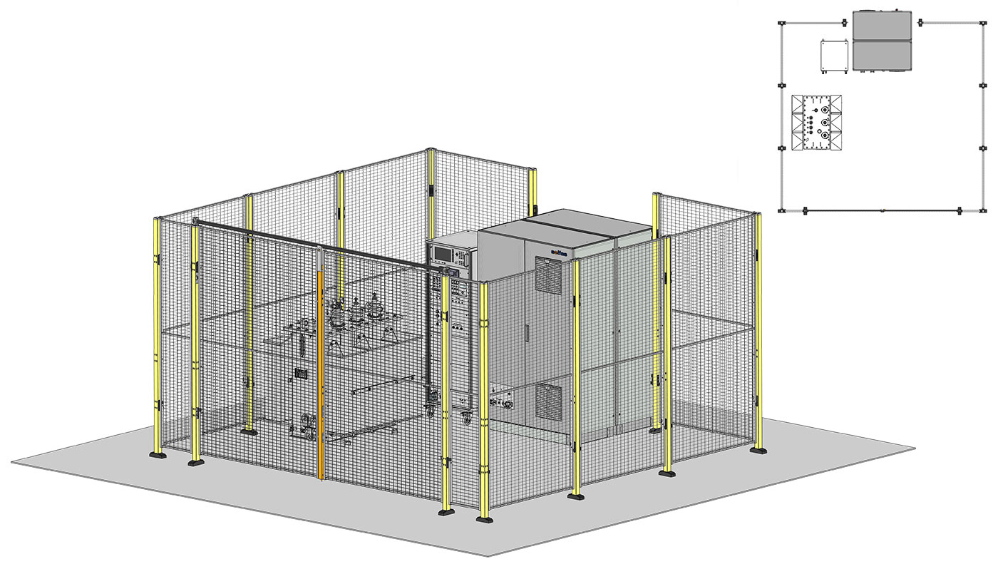 TTS 1000D with safety fence 3D view